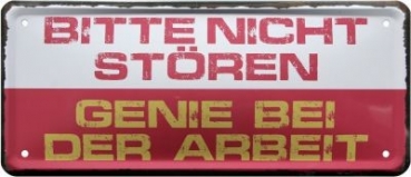 Metal sign  28x12 cm Bitte nicht stören Genie bei der Arbeit