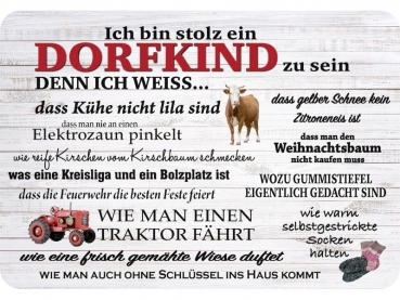 Hänge Blechschild Dorfkind