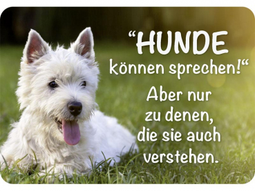 Hänge Blechschild Hunde sprechen