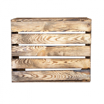 Preview: Holzkiste neu dunkel geflammt Vintage 50x40x30 cm