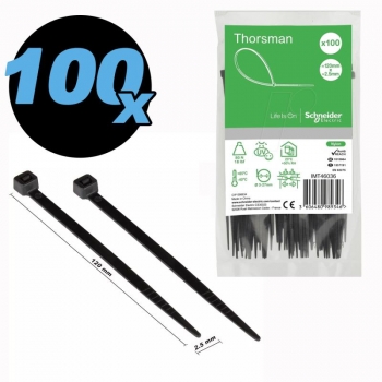 Cable ties 120 x 2.5 mm black 100 pieces