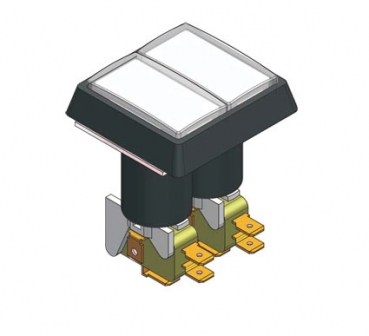 Doppel Leuchttaster quadratisch 53x50,5 mm