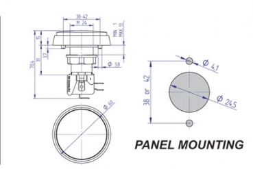 Illuminated Push Button round 61mm red