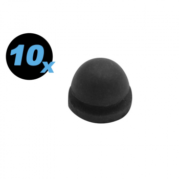 Flipper Gummi schwarz Durchmesser 11 mm Mini T 10 Stück