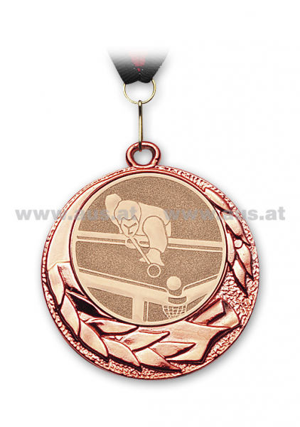 Medaille Pool-Billard bronze mit Band