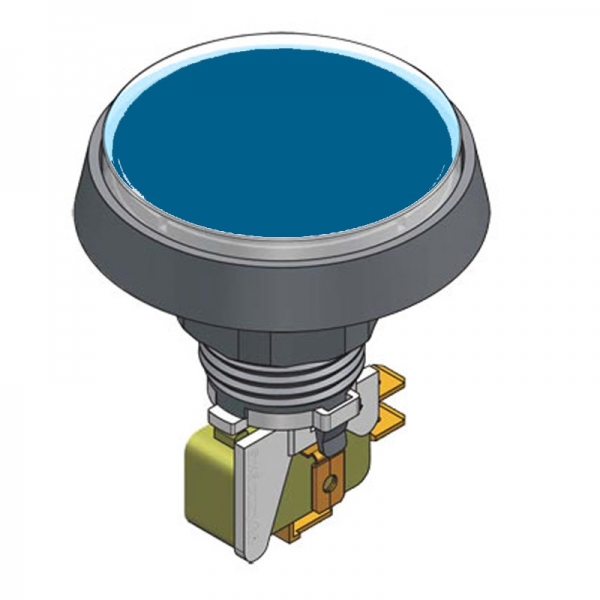 Leuchttaster rund 61 mm blau