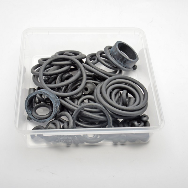 100 Stück Flippergummi Sortiment schwarz