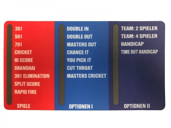 Sticker for game selection panel HB8 / 9