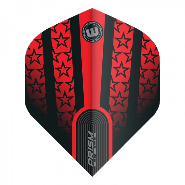 Flight Set Prism Delta Alpha rot mit schwarzen Sternen  02 Winmau