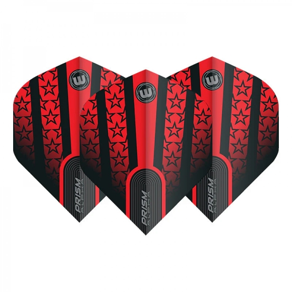 Flight Set Prism Delta Alpha rot mit schwarzen Sternen  02 Winmau