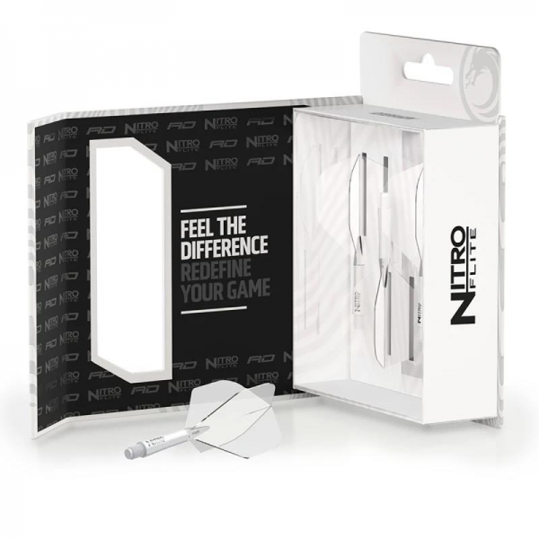 Red Dragon Nitro Flite – Schaft Weiß & Flight transparent (Form 02)