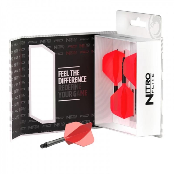Red Dragon Nitro Flite – Schaft Schwarz & Flight Rot (Form 02)