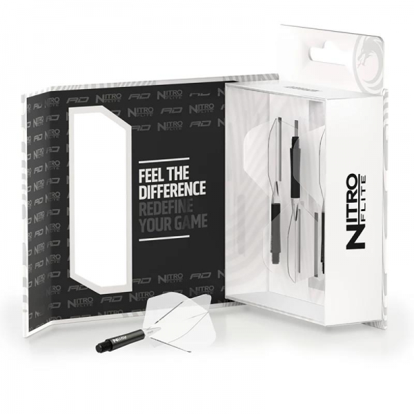 Red Dragon Nitro Flite – Schaft Schwarz & Flight transparent (Form 02)