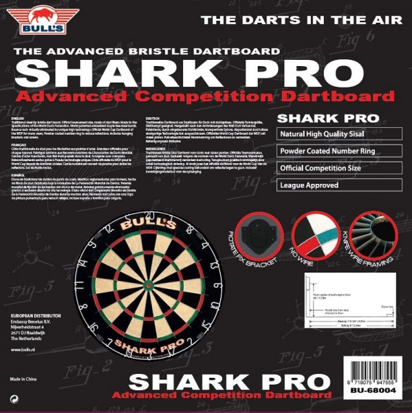 Dartboard Shark Pro inklusive Wandhalterung