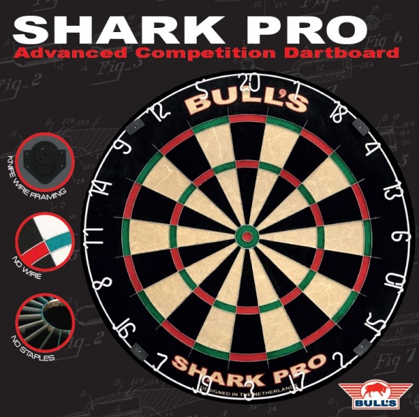 Dartboard Shark Pro inklusive Wandhalterung