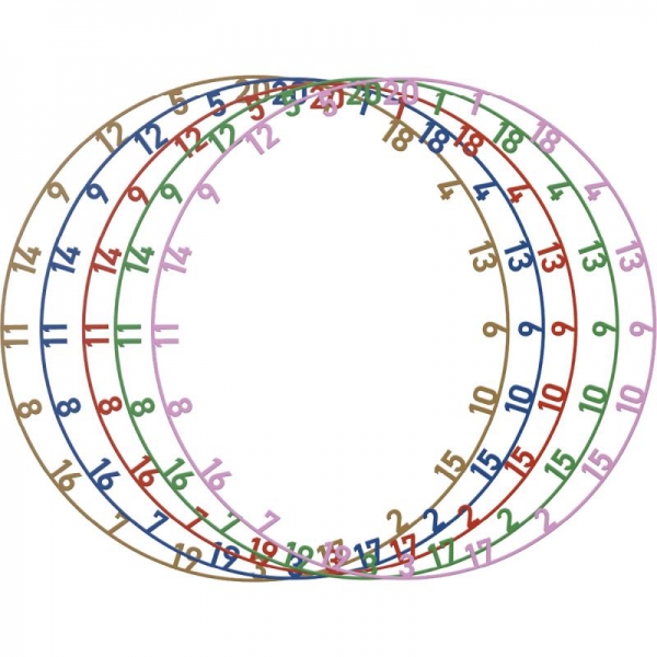 Dartboard Zahlenring Metal Nummern Ring färbig Set 5 Stück