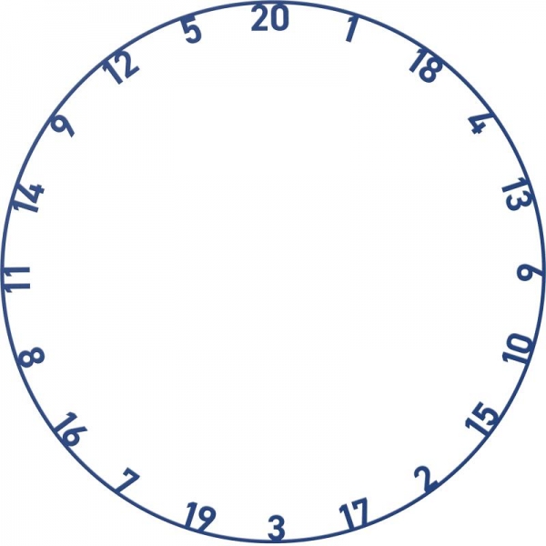 Dartboard Zahlenring Metal Nummern Ring färbig Set 5 Stück