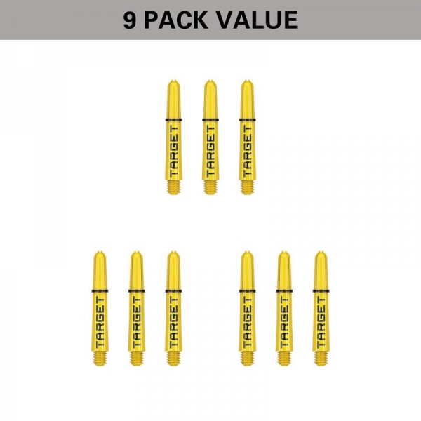 Shaft set (9 pcs) Nylon Pro Grip TAG yellow & black 2BA