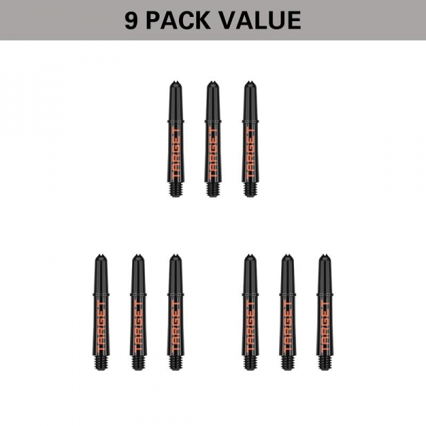 Schaftset (9 Stk) Nylon Pro Grip TAG orange & schwarz 2BA