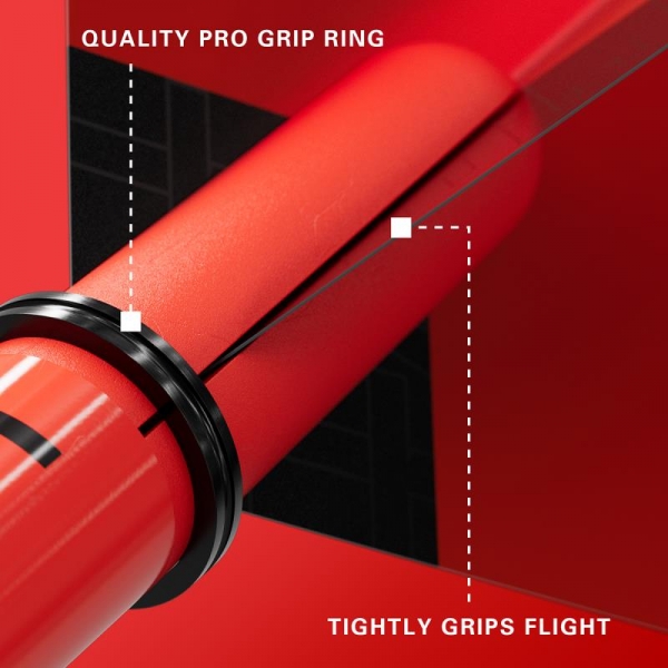 Schaftset (9 Stk) Nylon Pro Grip TAG rot & schwarz 2BA