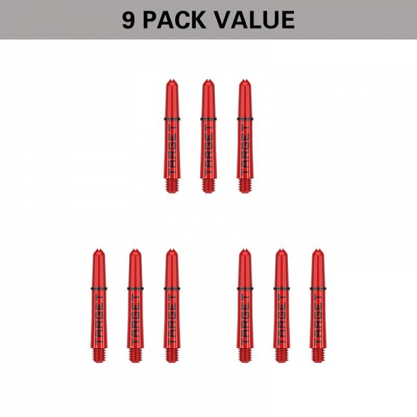 Schaftset (9 Stk) Nylon Pro Grip TAG rot & schwarz 2BA