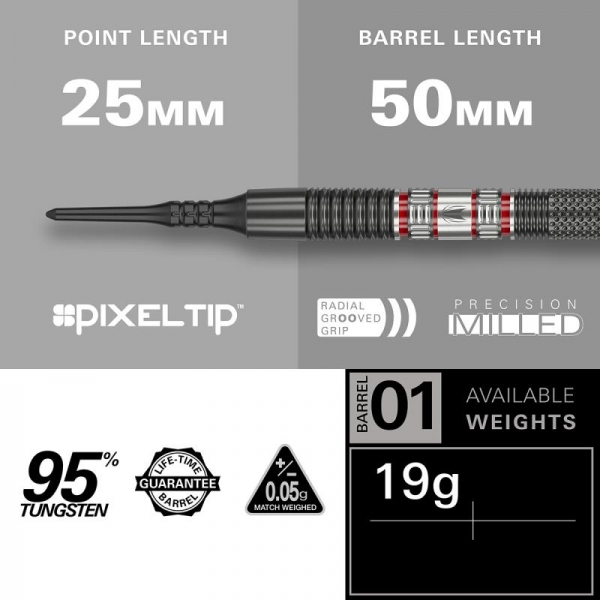 19g Dartset (3 Stk) Gabriel Clemens 95K Soft Tip