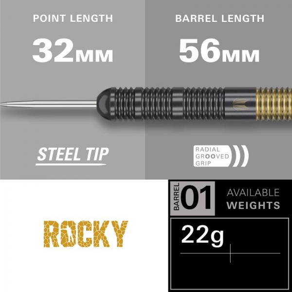 Steel Dartset (3 Stk.) Josh Rock Brass 22g 2025