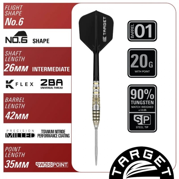 Steel Tip Darts Harith Lim Hot Shoots Swiss Point 20G 2024