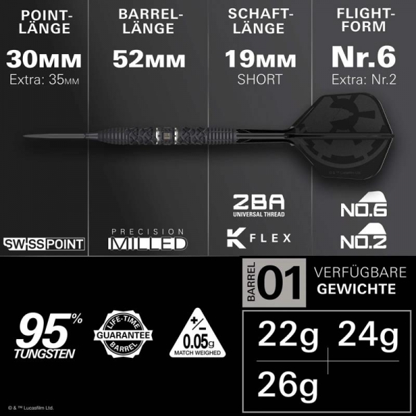 Steel Dartset Darth Vader 95%