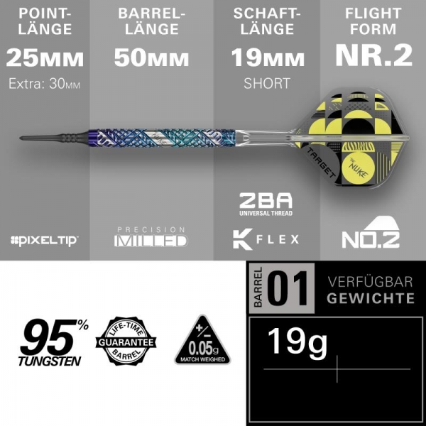 19G Soft Dartset (3 Stk.) Luke Littler Edge 95% 19G 2025