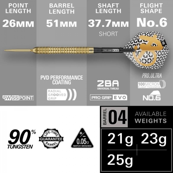 Steel Dartset (3 Stk) Bolide Envy 04 90% / Swiss Point