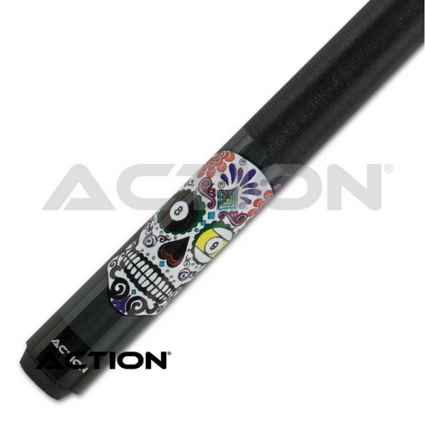Pool Queue 2-tlg. Action Calavera / Klebleder 13 mm / L:148 cm