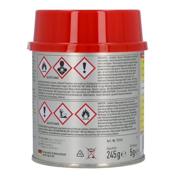 Spachtelmasse mit Härter für Schieferplatten Billardtische