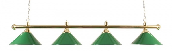 Billard Lampe 4 flammig Messing/grün