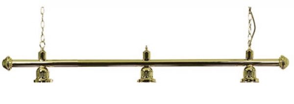 Billard Lampe 3 flammig Hängebalken goldfarbig