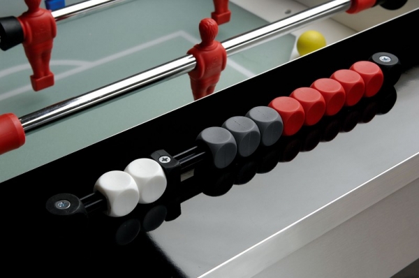Fussballtisch Garlando Master Champion, Glasspielfeld, Turnierstangen