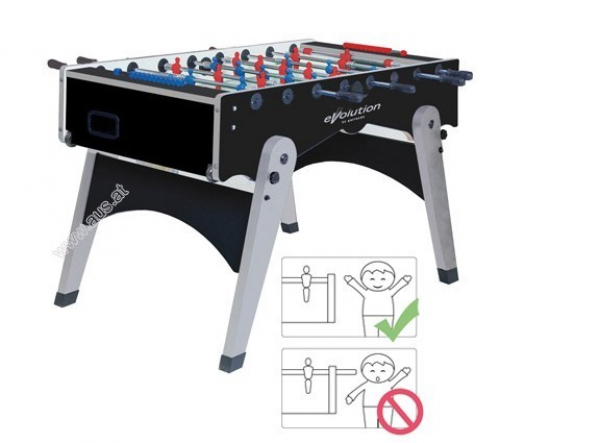 Football Table Garlando FOLDY Evolution, Glass Playfield, Safety-Rods