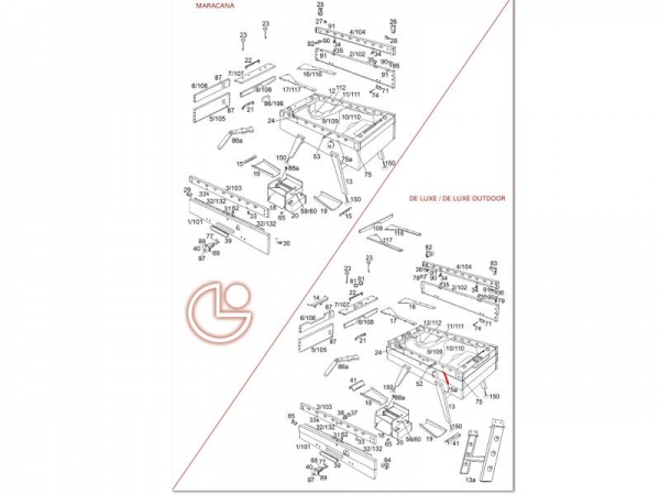 Screw 6x45 part no. 75a for Football Table, 10 pcs.