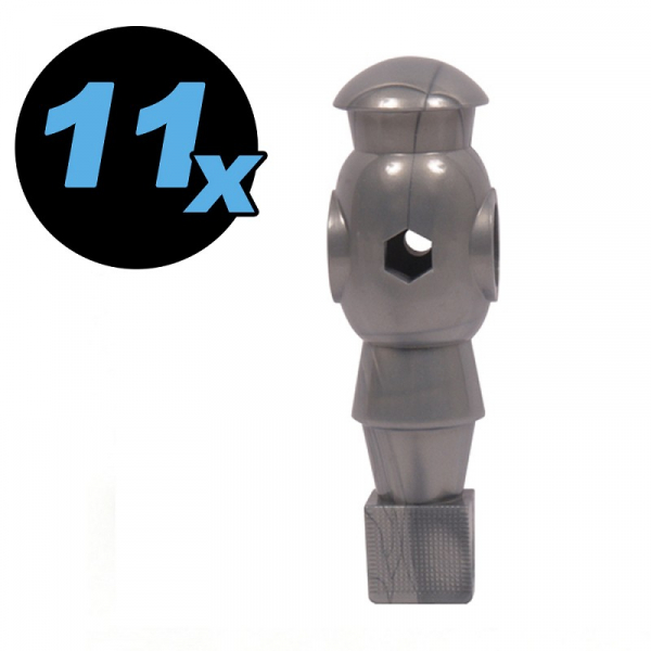 Spielerfigur grau, Spielerstangen Durchmesser 16 mm, 11 Stück