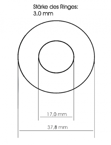 Gleitring Metall schwarz universal, 16 Stück