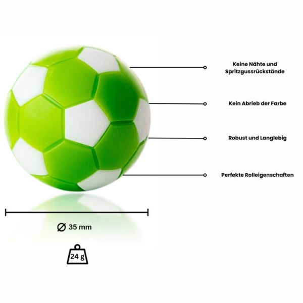 Ball für Fußballtisch grün/weiß  D 35 mm 24 g