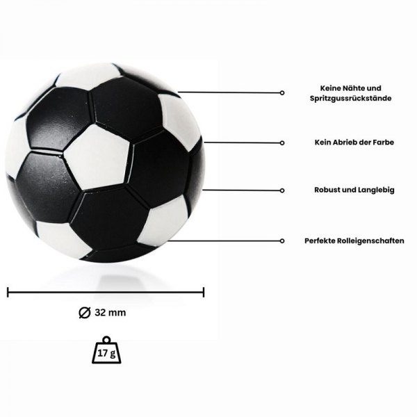 Ball for foosball table black/white d 35 mm 24 g