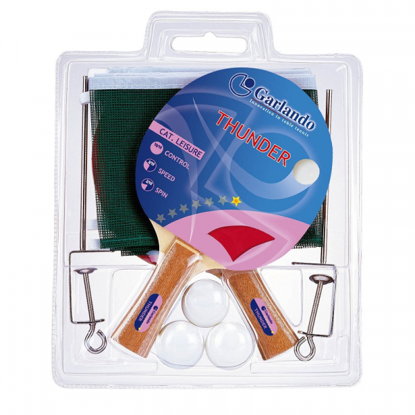 Tischtennis Schläger Thunder Plus Set & Netz mit Halterung