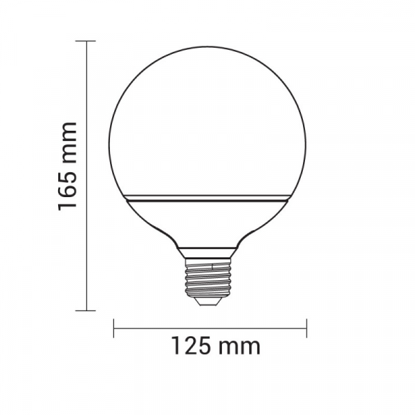 LED Birne E27 6,5W 230 Volt G125 Birne Glas 810 Lumen