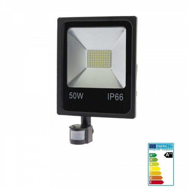 Led SMD Fluter 50 Watt mit Bewegungsmelder kaltweiß