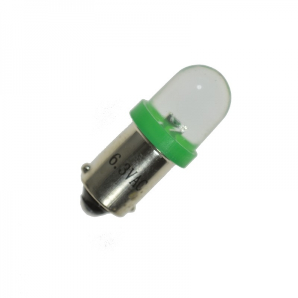 Flipper LED BA9S 6,3 Volt AC klare runde Linse 40°