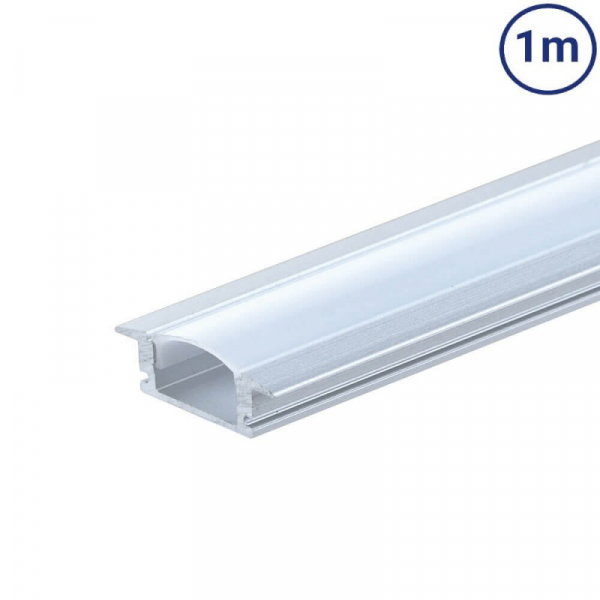 LED Profil Einbau eloxiert 1m SET
