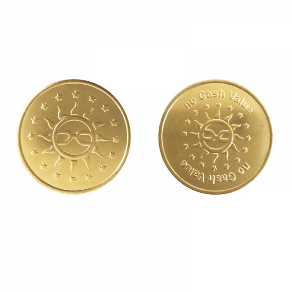 Token sun 25 x 1,85 mm brass 500 pcs.