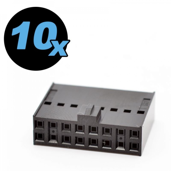 10 pcs socket housing 2x8 polig 2,54 mm