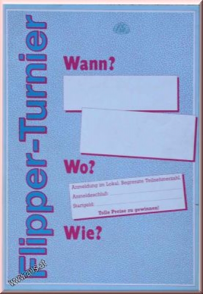 Werbeplakat für Flipperturnier